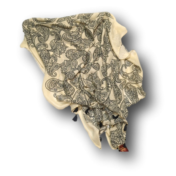 Faded Glory Accessories - Oversized scarf with Paisley print and tassel detail tags included
